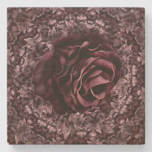 Rosen-Mandala  Steinuntersetzer