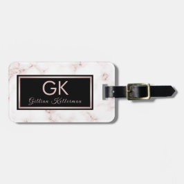 Rosen-MarmorRosen-Goldmit Monogramm Name Gepäckanhänger