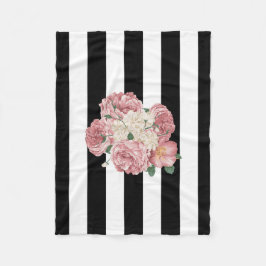 Rosen mit Schwarzweiss-Streifen-Fleece-Decke Fleecedecke