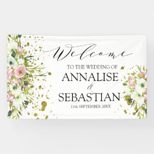Rosen mit weißer Rose und goldenen Splash Banner