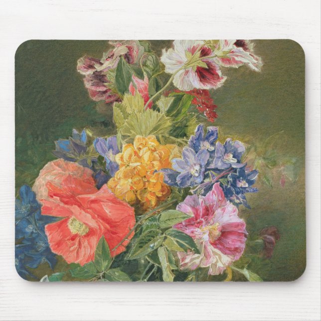 Rosen, Mohnblume und Pelargonia Mousepad (Vorne)