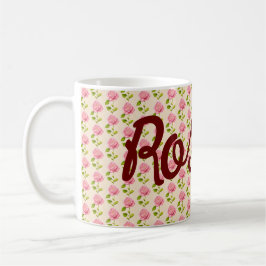 Rosen Muster rosa pink Kaffeetasse