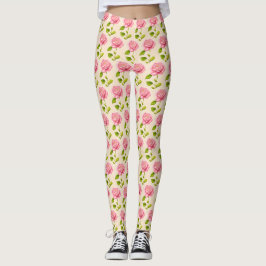 Rosen Muster rosa pink Leggings