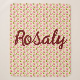 Rosen Muster rosa pink Sherpadecke