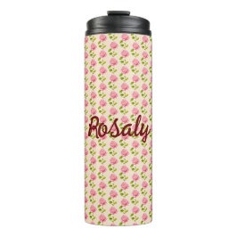 Rosen Muster rosa pink Thermosbecher