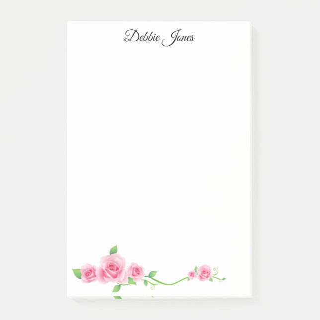 Rosen nach dem Mitteilen rosa Post-it Klebezettel (Vorderseite)