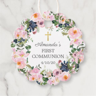 Rosen & Peonies Erste Heilige Kommune Geschenkanhänger