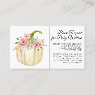 Rosen Peony Blush Pink Floral Pumpkin Buchanfrage Visitenkarte