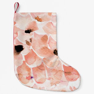 Rosen, Pfingstrose und Blätter, Wasserfarbenmuster Kleiner Weihnachtsstrumpf