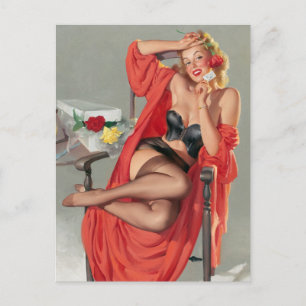 Rosen Pin Up Postkarte