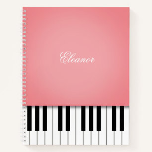 Rosen Pink Piano Music Keyboard Custom Notebook Notizbuch