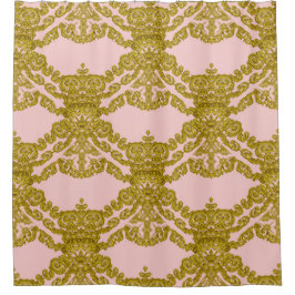 Rosen-Quarz-barockes Girly französisches Muster Duschvorhang