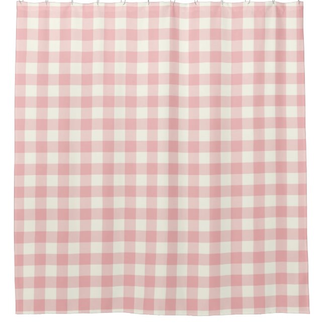 Rosen-rosa Gingham-Duschvorhänge Duschvorhang (Vorderseite)