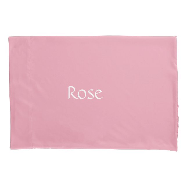 Rosen-rosa personalisierter Kissenbezug (Vorderseite)