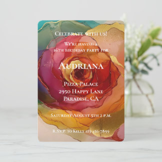 Rosen Rosa Pfirsichgelbe Blüte Geburtstag Einladung