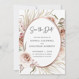 Rosen rosa Rosen Save the Date Palm Boho