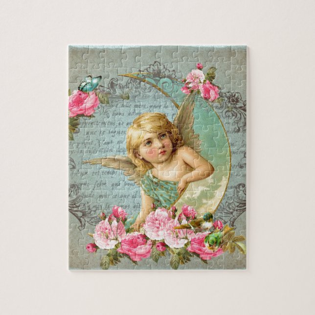 Rosen-Rosaantike des viktorianischen Engels Puzzle (Vertikal)