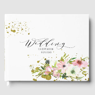 Rosen, rot und weiß, mit Goldspritzen Gästebuch
