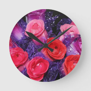 Rosen Runde Wanduhr