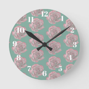 Rosen Runde Wanduhr