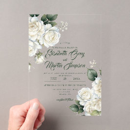 Rosen Sage Florale Hochzeit Acryleinladungen