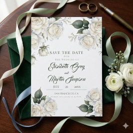 Rosen Sage Florale Hochzeit Save The Date