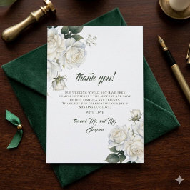 Rosen Salbei Elegante Florale Hochzeit Dankeskarte
