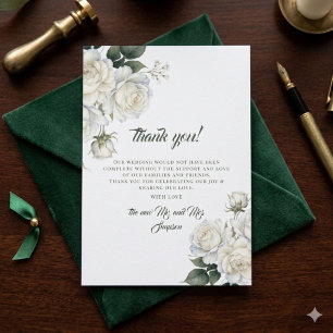 Rosen Salbei Elegante Florale Hochzeit Dankeskarte