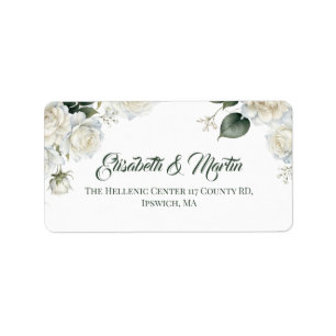 Rosen Salbei Florale Hochzeit Adressaufkleber