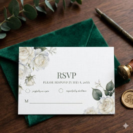 Rosen Salbei Florale Hochzeit RSVP Karte