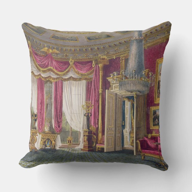 Rosen-Satin, der Raum zeichnet (zweite Ansicht) Kissen (Vorderseite)