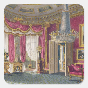 Rosen-Satin, der Raum zeichnet (zweite Ansicht) Quadratischer Aufkleber