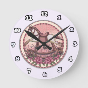 Rosen Schaukelpferd Uhr