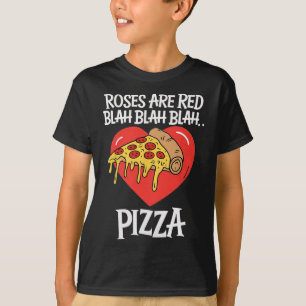 Rosen sind rot Blah Pizza Valentinstag Food Lover T-Shirt