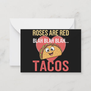 Rosen sind rot Blah Tacos Valentinstag Food Lover Mitteilungskarte