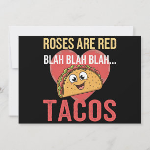 Rosen sind rot Blah Tacos Valentinstag Foodie Feiertagskarte