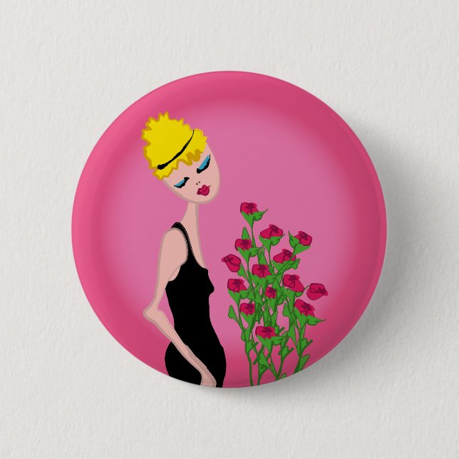 Rosen sind rot button (Vorderseite)