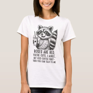 Rosen sind rot, Eiskaffee ist Leben - Süßer Waschb T-Shirt