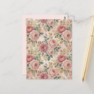 Rosen Staubige Rose Eleganter Charme Salbeigrün Go Postkarte