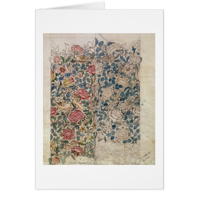 "Rosen" Tapetenentwurf (Bleistift und w/c auf (Vorne)