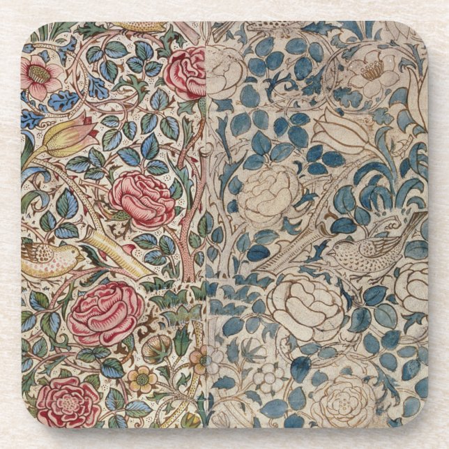 "Rosen" Tapetenentwurf (Bleistift und w/c auf Getränkeuntersetzer (Vorderseite)