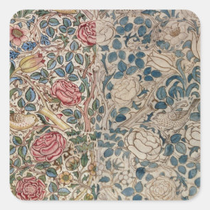 "Rosen" Tapetenentwurf (Bleistift und w/c auf Quadratischer Aufkleber