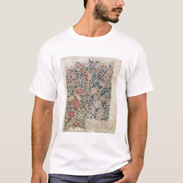 "Rosen" Tapetenentwurf (Bleistift und w/c auf T-Shirt (Vorderseite)
