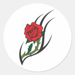 Rosen-Tätowierungsdesign Runder Aufkleber