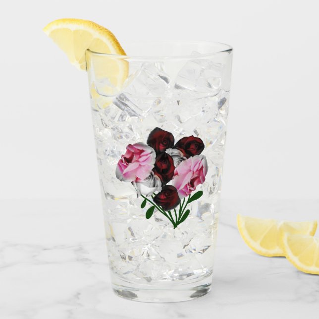 Rosen Trinkglas Glas (Vorderseite Ice)