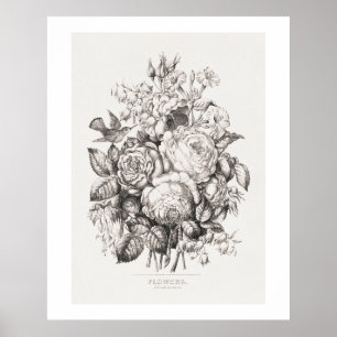 Rosen und Blauglocken (1870) Chromolithographie-Ku Poster