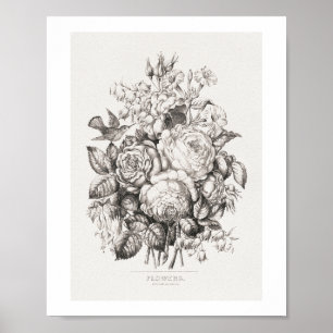 Rosen und Blauglocken (1870) Chromolithographie-Ku Poster