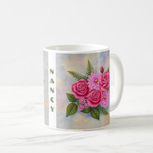 Rosen- und Dahlien-Kaffeetasse Kaffeetasse