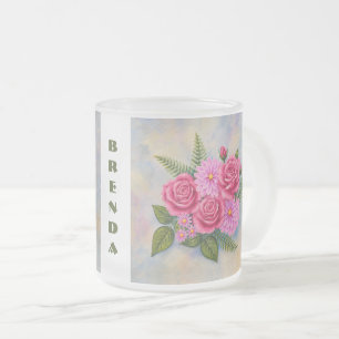 Rosen und Dahlien Mattglastasse