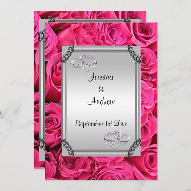 Rosen und Diamantpressen Einladung (Vorne/Hinten)